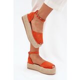 Boto Women's espadrilles on a platform with weaving orange Selise | Shoptok.si