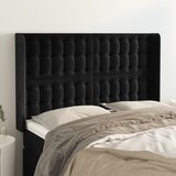 vidaXL Uzglavlje s ušima crni 147x16x118/128 cm baršunasti Cijene