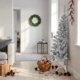  Umjetna polovica božićnog drvca sa stalkom ružičasta 150 cm PVC | shoptok.hr