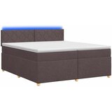  Boxspring krevet s madracem Tamno smeđa 200 x 200 cm Tkanina | shoptok.hr