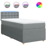 vidaXL Okvir kreveta s oprugama i madrac svjetlosivi 80x200cm tkanina | shoptok.hr