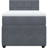 vidaXL Box spring postelja z vzmetnico temno siva 80x200 cm žamet | Shoptok.si