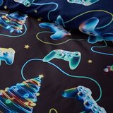 Catherine Lansfield Črna/modra enojna posteljnina 135x200 cm Christmas Gamer – | Shoptok.si