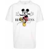 MT Upscale Majica 'Disney 100 Mickey Happiness' žafran / ognjeno rdeča / črna / bela