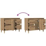  Ormarić za sudoper Artisan hrast 80x33x60 cm izrađeno drvo Smeđa | shoptok.hr