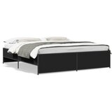 Maison Chic Posteljni okvir - Dvoposteljna postelja - Zakonska postelja črn 200x200 cm inženirski les in kovina-J4847, (21774871) | Shoptok.si