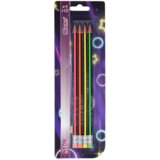 Spirit Spirit: Trikotni HB neon grafitni svinčnik z radirko 4-delni komplet | Shoptok.si