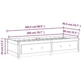  Dnevni ležaj bijeli 80 x 200 cm od masivne borovine | shoptok.hr