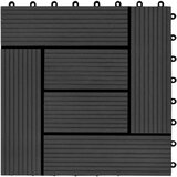 vidaXL pločice za trijem 11 kom WPC 30 x 30 cm 1 m² crne | shoptok.hr