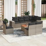 Maison Chic Seti vrtnega pohištva - Vrtna garnitura - Vrtni pohištvo set 9-delna z blazinami siv poli ratan, (21798167) | Shoptok.si