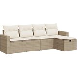 Maison Chic Seti vrtnega pohištva - Vrtna garnitura - Vrtni pohištvo set 5-delna z blazinami bež poli ratan, (21815006) | Shoptok.si