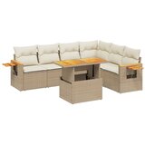 vidaXL 7-dijelni set vrtnih sofa od poliratana s jastucima bež | shoptok.hr