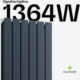 Blumfeldt Ontario radijator 180x45 Snaga 1364 W u