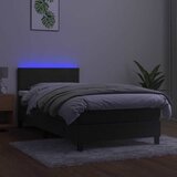  box spring s madracem LED tamnosivi 90x190 cm baršun | shoptok.hr