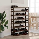  Stalak za vino za 56 boca crni od masivne borovine | shoptok.hr