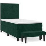 Box spring krevet s madracem tamnozeleni 90x190 cm baršunasti | shoptok.hr