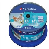 Verbatim CD Disk 700 MB, 80min, 52x, printable mat površina, 50kom | shoptok.hr