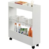 SoBuy ozka odlagalna polica na kolesih v beli barvi v stilu minimalizma, (20814807) Cene