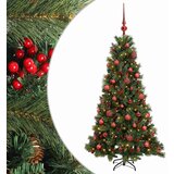  Umjetno božićno drvce s kuglicom 150 cm 150 LED lampica - 150 cm s LED-ima i crvenim lopticama | shoptok.hr