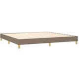  Krevet box spring s madracem LED smeđesivi 200x200 cm tkanina | shoptok.hr