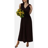 Gemre Petrona Brown Ruched Maxi Dress | shoptok.hr