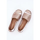 Zazoo Leather Elegant Ballet Flats With Open Toes White-Gold 1865 | Shoptok.si