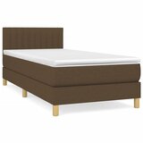  Krevet s oprugama i madracem tamnosmeđi 100 x 200 cm od tkanine | shoptok.hr