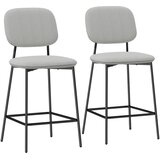 HOMCOM barski stol poliester, jeklo 45D x 49Š x 102V cm Svetlo siv, (5000242648) | Shoptok.si