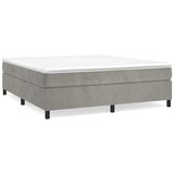 The Living Store Box spring postelja z vzmetnico svetlo siva 200x200 cm žamet - Box Spring Postelja, (21489301) | Shoptok.si