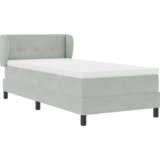 Box Spring krevet s madracem svijetlosivi 90x200 cm baršun | shoptok.hr