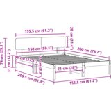  Konstrukcija postelje Voskast rjav 150 x 200 cm Trdna borovina, (5000023122) | Shoptok.si