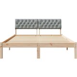  Kovinska posteljna konstrukcija Rjava in svetlo siva, (5000084390) | Shoptok.si