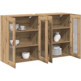 vidaXL Wall Mounted Cabinet Set of 2 Umetniški hrast Solidno hrast | Shoptok.si