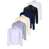 Dewberry SIX SET G674 MENS SHIRTS-BLACK-WHITE-NAVY BLUE-GREY-YELLOW-LILAC | shoptok.hr