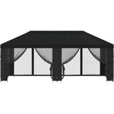 Paviljon s bočnim stranama 6 x 3 m Crna Poliester i čelik 190 | shoptok.hr