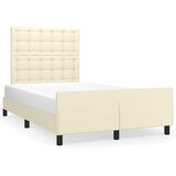 vidaXL posteljni okvir brez vzmetnice krem 120x190 cm umetno usnje, (22053533) Cene