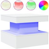 Maison Chic Klubska mizica - kavna mizica - Nizka mizica z LED lučkami bela 50x50x40 cm, (21752051) Cene