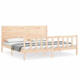 Maison Chic Posteljni Okvir - Dvoposteljna postelja brez vzmetnice 200x200 cm trdna borovina, (22081602) | Shoptok.si
