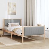  Okvir kreveta s uzglavljem Smeđa i svijetlo siva 100 x 200 cm | shoptok.hr