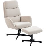HOMCOM sprostitveni naslonjač s stolčkom poliester, kovina 75D x 66Š x 99V cm Bež, (5000242984) | Shoptok.si