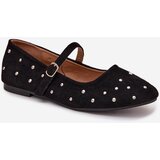 Boto Embellished Women's Ballerinas with Strap Black Olivisse | Shoptok.si