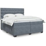 Maison Chic Box spring postelja - Vzmetna postelja z vzmetnico temno siva 200x200 cm žamet SL4169, (21904279) | Shoptok.si