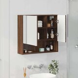 vidaXL Ogledalna omara Rjavi hrast 59 x 17 x 55 cm Konstruiran les | Shoptok.si