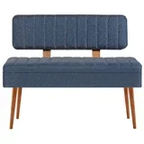 Trpezarijska klupa Vina 1048 110x85x36cm Bež-Tamnoplava