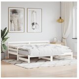 vidaXL Izvlečna dnevna postelja bela 80x200 cm trdna borovin | Shoptok.si