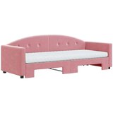 vidaXL Izvlečna dnevna postelja z vzmetnicami roza 80x200 cm | Shoptok.si