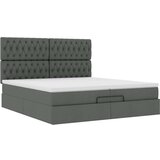 vidaXL Otomanski okvir kreveta s madracima tamnosivi 200x200cm tkanine | shoptok.hr
