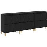  Komode 3 pcs Crni hrast 60 x 35 x 70 cm Konstruirano drvo | shoptok.hr