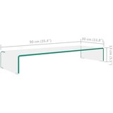 vidaXL Stalak za TV /Monitor Prozirno Staklo 90x30x13 cm | shoptok.hr