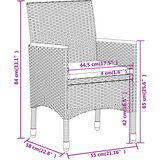  5-dijelni vrtni bistro set od poliratana i kaljenog stakla crni | shoptok.hr